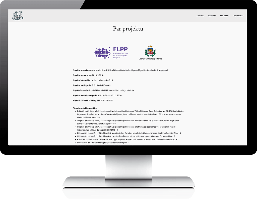 Mājaslapas izstrāde FLPP ietvaros